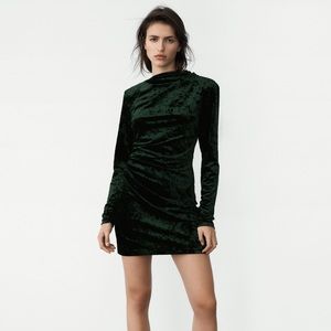 ZARA Shoulder Pad Draped Dress